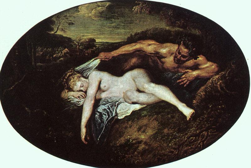 Jean-Antoine Watteau Jupiter and Antiope Sweden oil painting art